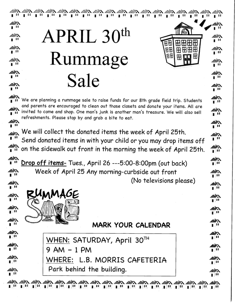 Rummage Sale  - Saturday, April 30th