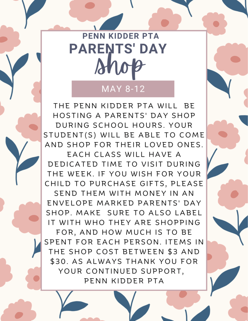 PTA Parent's Day Shop May 8-12